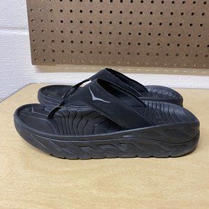 Hoka One One Ora Recovery Flip Flop Thong Sandals Black Slip-On Mens 8 Womens 10